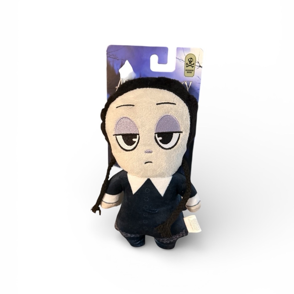 The Addams Family Wednesday Plush Dog Toy Gothic Halloween Decor NWT